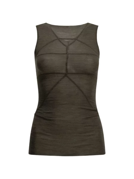 Top Rick Owens fără mâneci cu imprimeu geometric gri