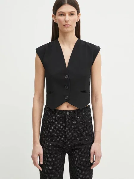 Fiorucci vestă Embroidered un singur rand de negru