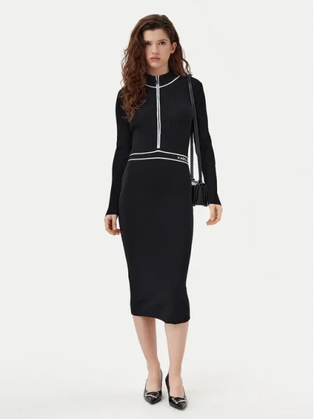 KARL LAGERFELD Rochie tricotată negru