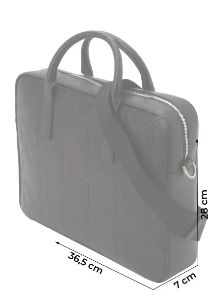 Calvin Klein Torba za prenosnik Emblem Aop Emboss Commuter črna