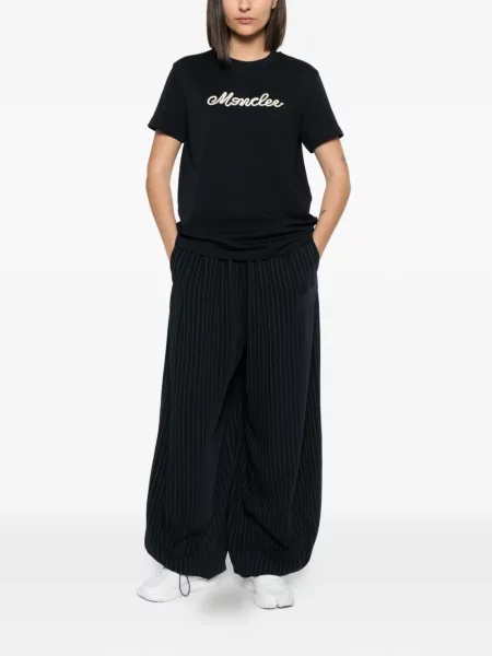 Tricou Moncler cu broderie albastru