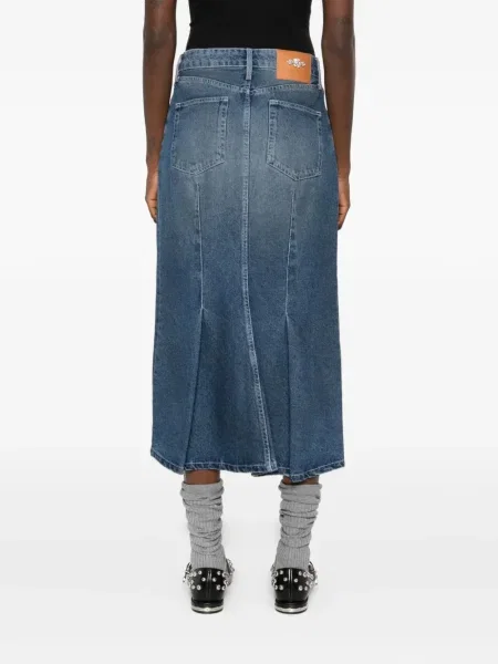 Fustă midi Simone Rocha zdrențuiți până la genunchi albastru