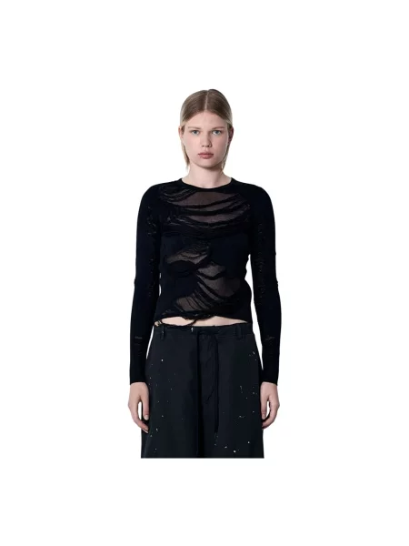 Dzianinowy top Mm6 Maison Margiela czarny