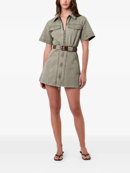 Cu centură rochie mini Nicholas verde