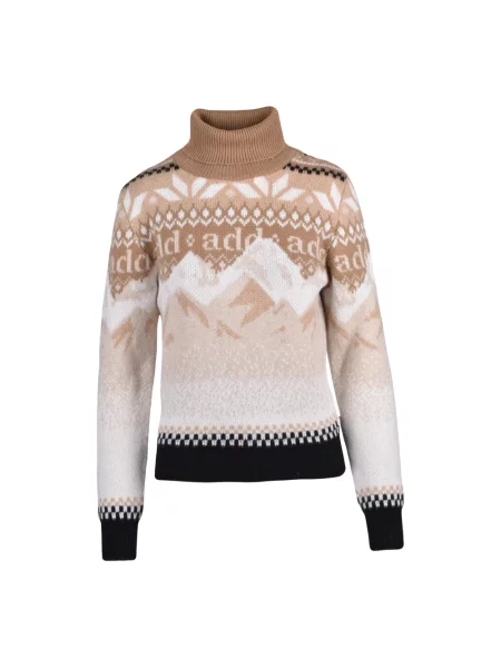 Sweter z golfem Add wełniany beżowy