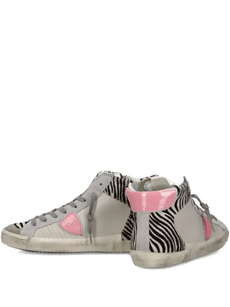 Sneakersy Philippe Model Paris skórzane z nadrukiem w zebrę szare