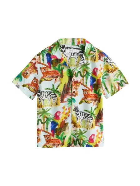 Next Cămașă pastel / maro / galben / verde albastru