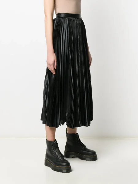 Plisované plisované sukně Comme Des Garçons Pre-owned po kolena černé