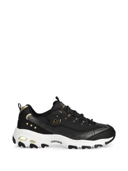 Sneakerși Skechers cu șireturi din dantelă cu autograf negru