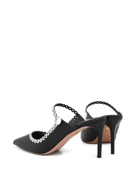 Papuci tip mules Aquazzura negru