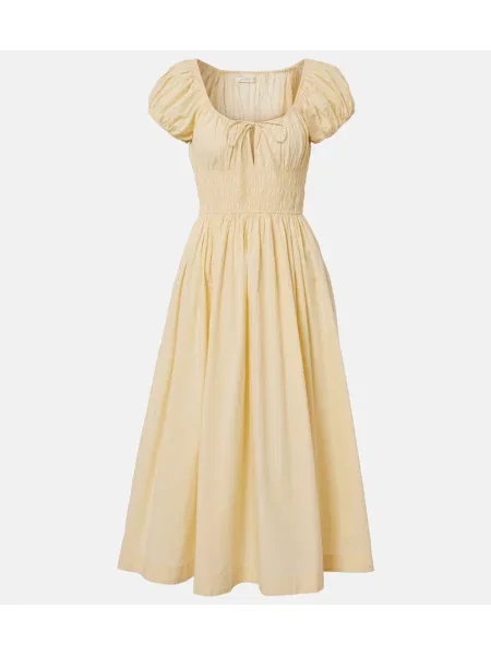 Rochie midi Dôen din poplin bej