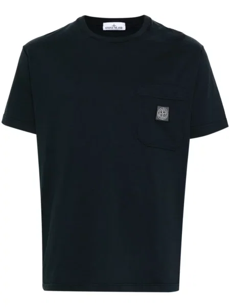 Tricou Stone Island din jerseu cu strasuri albastru
