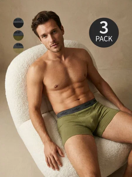 Sinsay bokserki Long 3 pack zielony