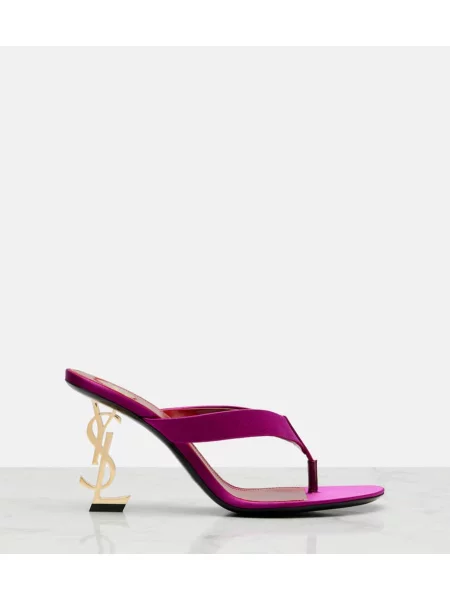 Sandale Saint Laurent din satin violet