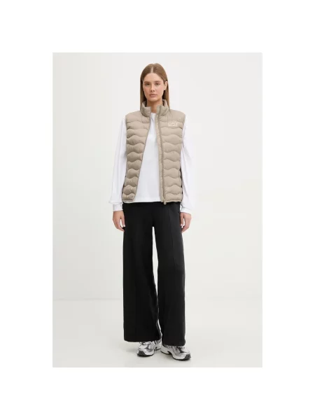 Lniana kamizelka Emporio Armani Ea7 beżowa