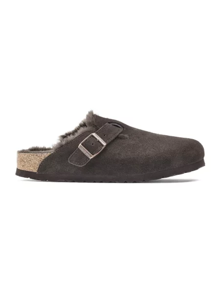Klapki Birkenstock skórzane brązowe
