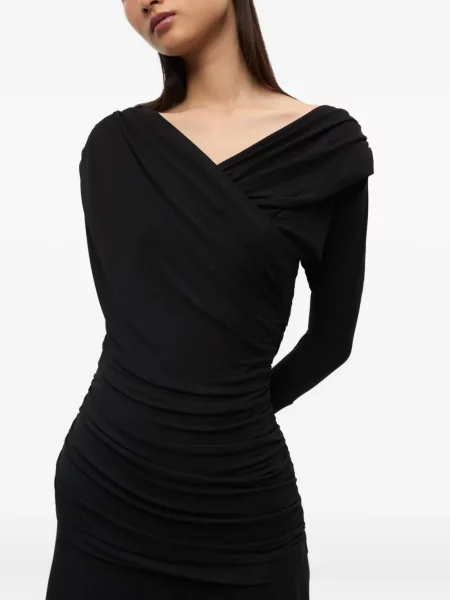 Rochie maxi Ganni din jerseu de costum negru
