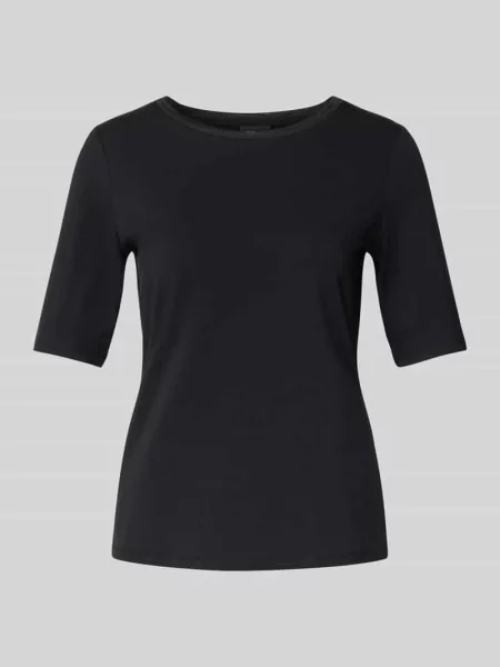 T-shirt o kroju regular fit z mieszanki bawełny S.oliver Black Label czarna