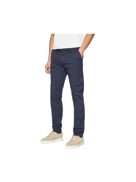 Lniane spodnie Lyle & Scott niebieskie