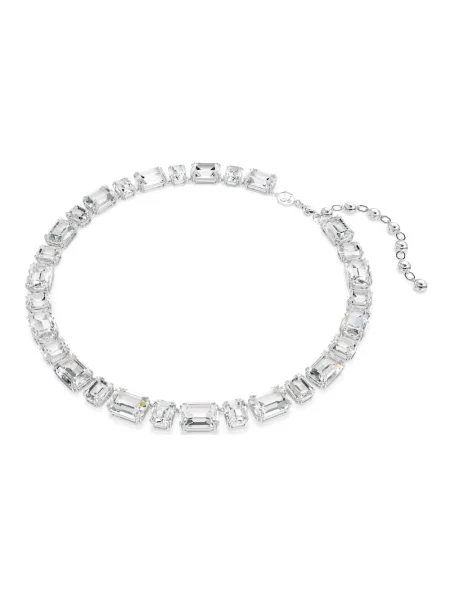 Lniany naszyjnik Swarovski elegancki do tenisa biały