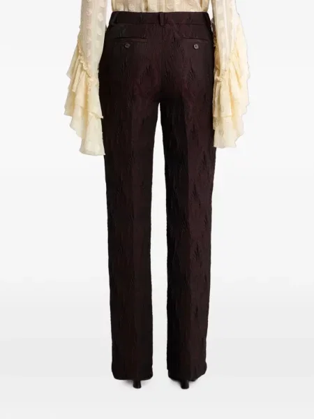 Pantaloni Etro cu model floral din jacard roșu