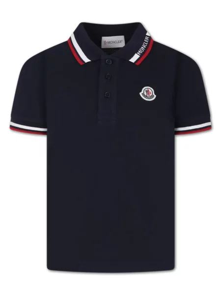 Koszulka polo dziecięca Moncler Enfant niebieska