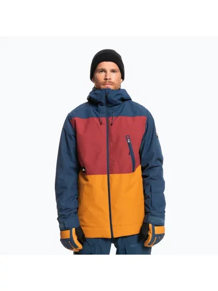 Мъжко яке за сноуборд Quiksilver Sycamore тъмносиньо и червено