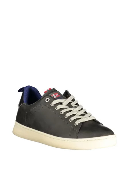 Sneakerși Norwegian Rain cu șireturi din dantelă cu autograf negru