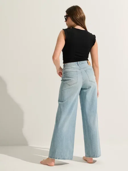 Джинси wide leg бірюзовий