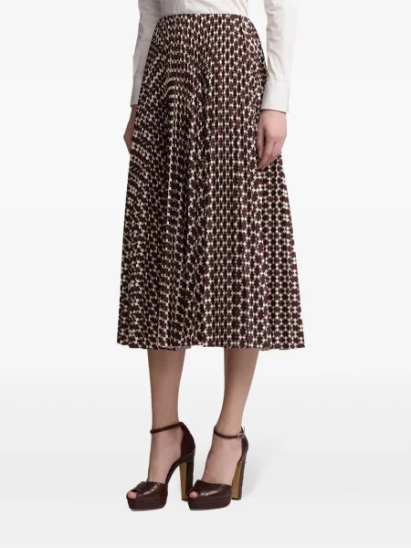Μίντι φούστα Ralph Lauren Collection με αφηρημένο print με μήκος μέχρι το γόνατο καφέ