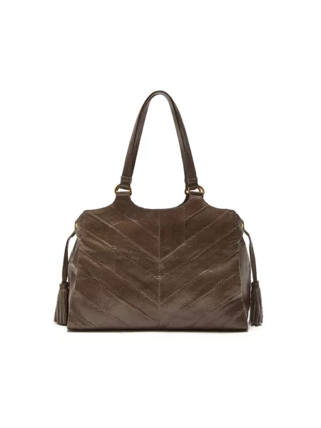 Shopperka Maliparmi w paski beżowa