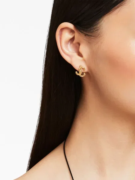 Auskarai Jimmy Choo su kristalais auksinė