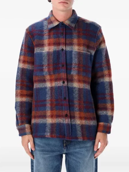 Geacă cămașă Portuguese Flannel în carouri de flanelă albastru