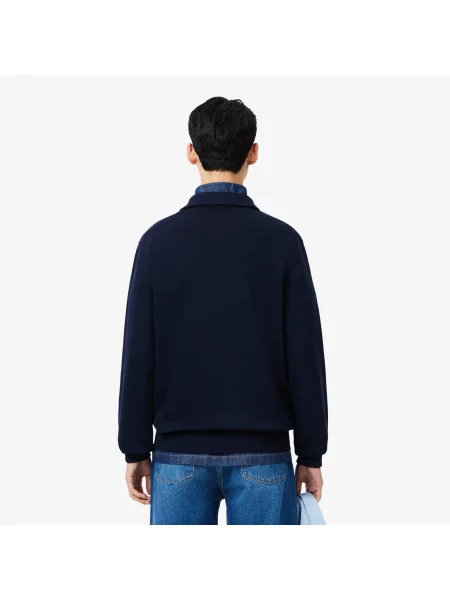 Lacoste Bluza Z Kołnierzykiem Polo Classic Fit granatowa