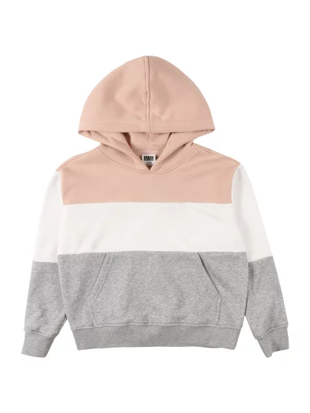 Urban Classics Mikina šedá / světle růžová bílá