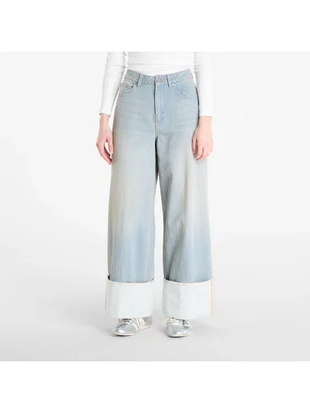 Широкі джинси Adidas Originals білі