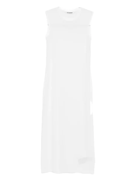Rochie fără mâneci Jil Sander fără mâneci de costum alb