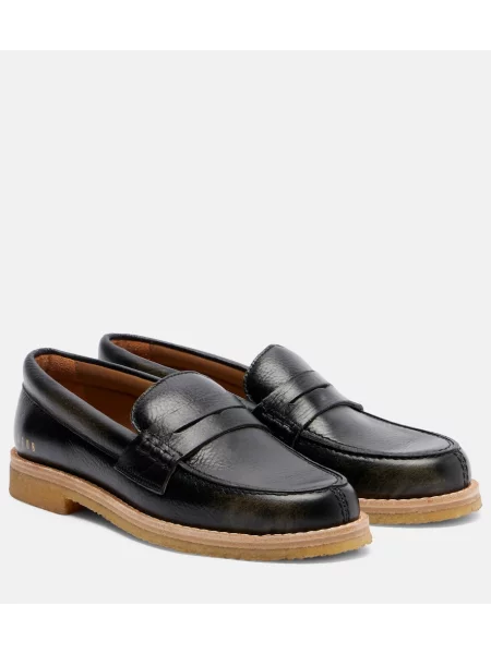 Pantofi loafer Golden Goose din piele zdrențuiți negru