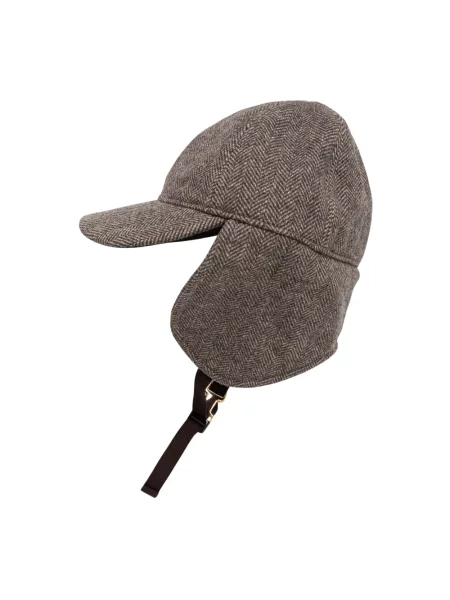 Armani Exchange czapka z daszkiem z wełną brązowa
