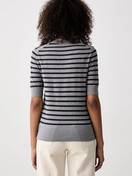 Tommy Hilfiger T-shirt swetrowy z bawełną szara