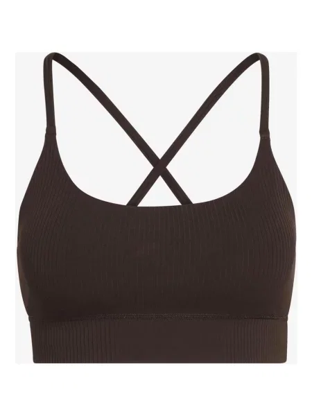 Biustonosz sportowy All Me Rib Light Support Bra brązowy ciemny S czarny