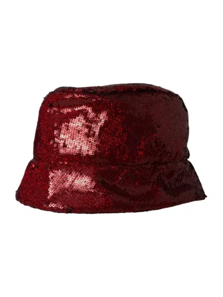 Czapka z daszkiem Dolce And Gabbana z cekinami czerwona