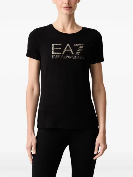Scurt tricou Ea7 Emporio Armani cu imagine negru