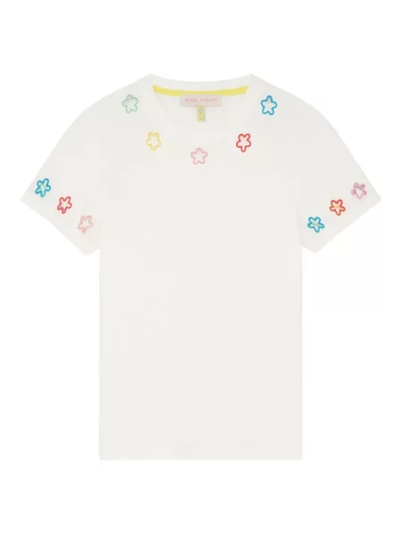 Tricou Mira Mikati cu broderie alb