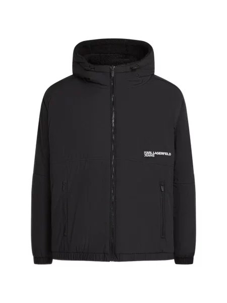 Reversibil geacă de blugi Karl Lagerfeld Jeans cu autograf negru
