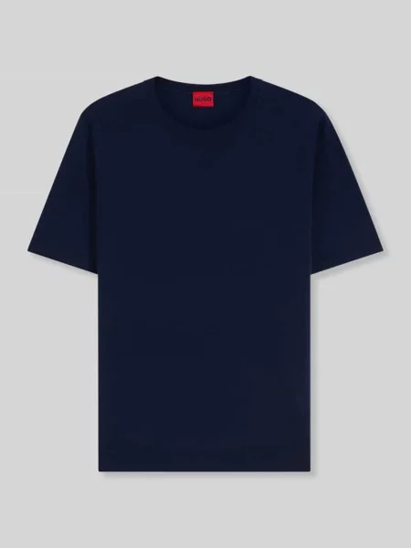 Sweter o kroju regular fit z mieszanki żywej wełny model SESSINAK' Hugo granatowy