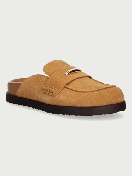 Steve Madden șlapi pentru femei din piele întoarsă Tobin maro