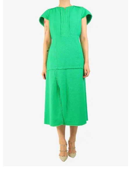 Rochie midi Me+em din tweed verde