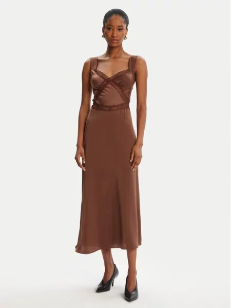 BARDOT Коктейльна сукня Emory Lace Slip коричневий