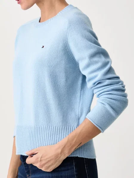 Tommy Hilfiger пуловер дамски от вълна синьо